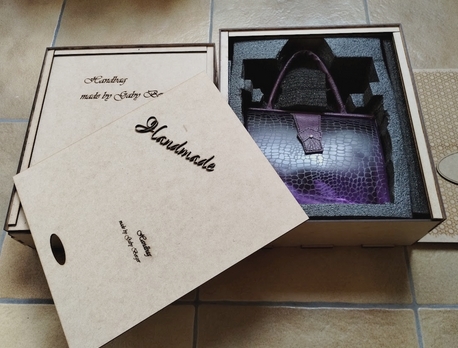 Gaby Berger Handbag Purple Queen made off glass