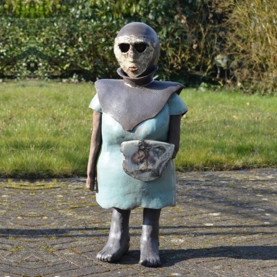 keramiek en glas  -  hoogte 85 cm