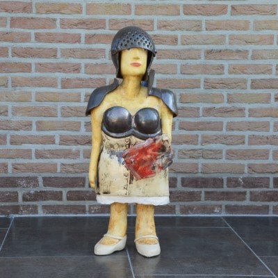 keramiek en glas  -  hoogte 85 cm