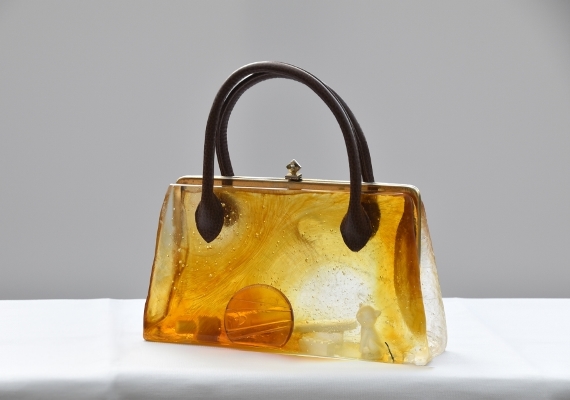 Handtas met inclusies (vormgesmolten glas)