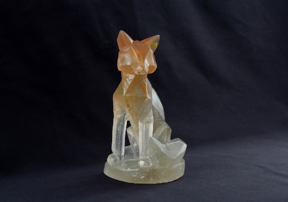 vormgesmolten glas <br> Fox: kilncasted glass <br> 24x14x24 cm